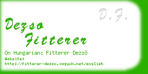 dezso fitterer business card
